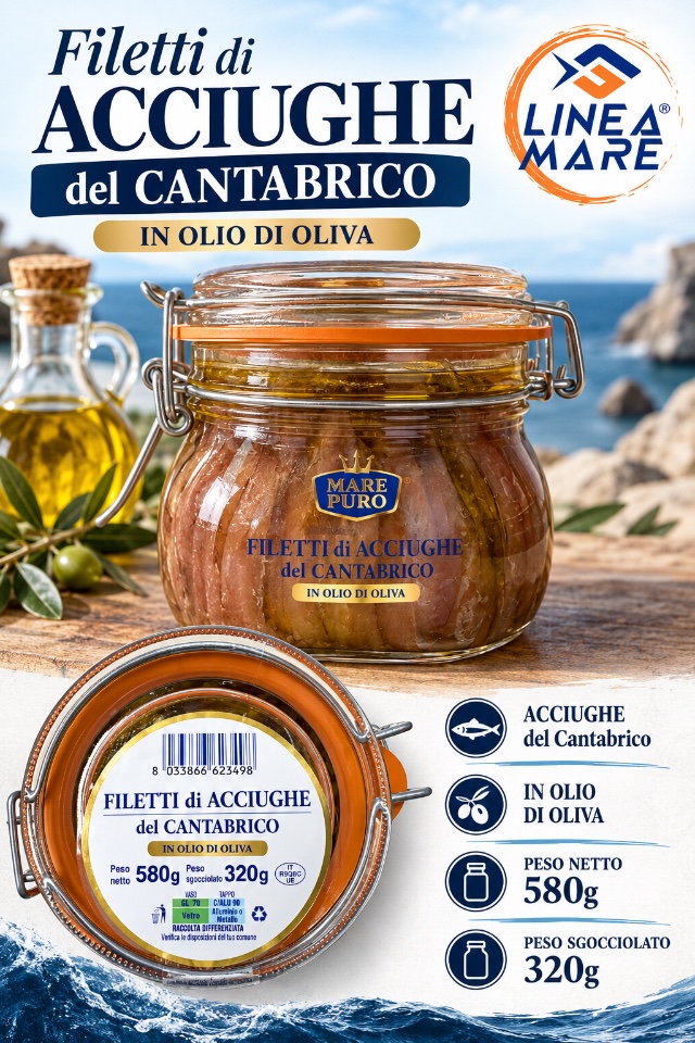Filetti di acciughe del Cantabrico 580gr