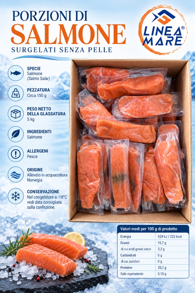 Salmone porzione Norvegia senza pelle 150g
